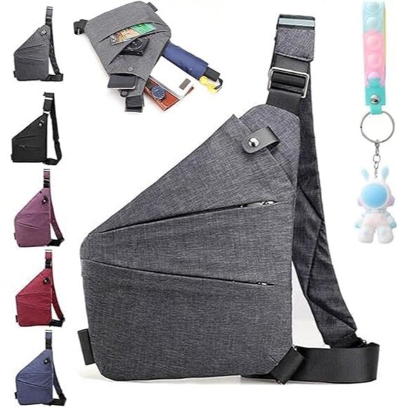 Handbags - Women Travel Crossbody Purse Oxford Cloth Anti Theft Security Grey